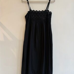 Doen ‘Lucinda’ Black Eyelet Lace-Trim cotton Dress